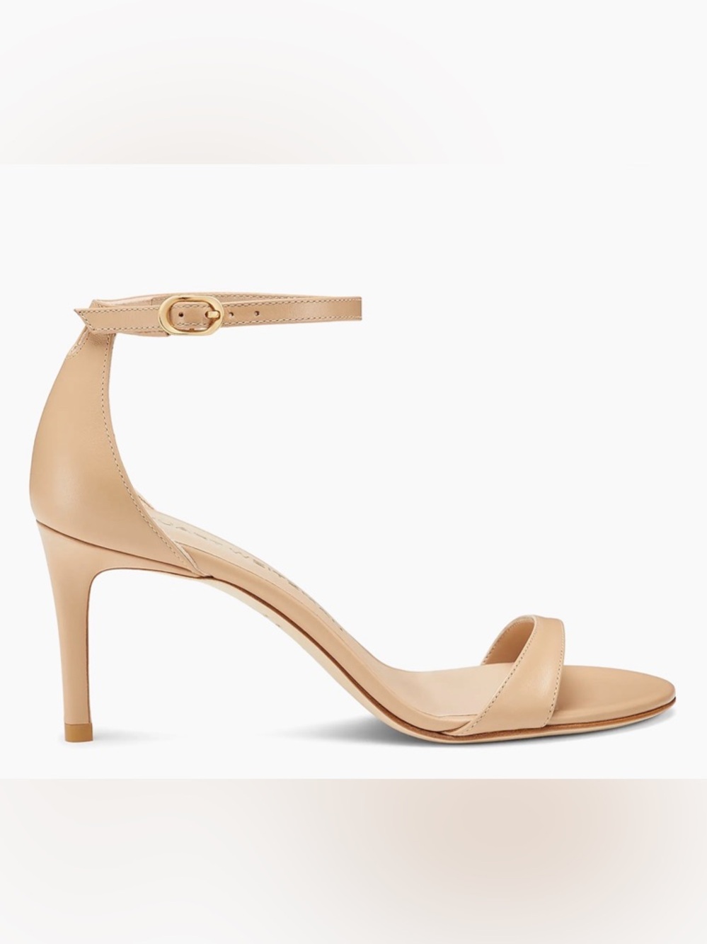 Stuart Weitzman Nude Beige Ankle-Strap Stiletto Sandal - Picture 2 of 5